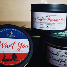 Load image into Gallery viewer, Customizable Midnight Kiss Tin Candle